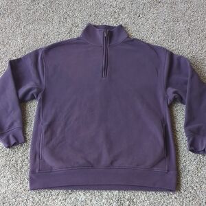 Athleta Forever Fleece 1/4 Zip Sweatshirt - Iris S